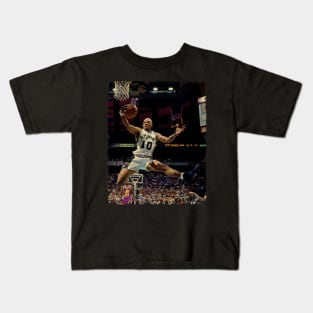 Rodman Grabbing a Rebound Against The Utah Jazz in Game of The 1994 Kids T-Shirt